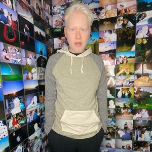 Grey and white lightweight hoodie